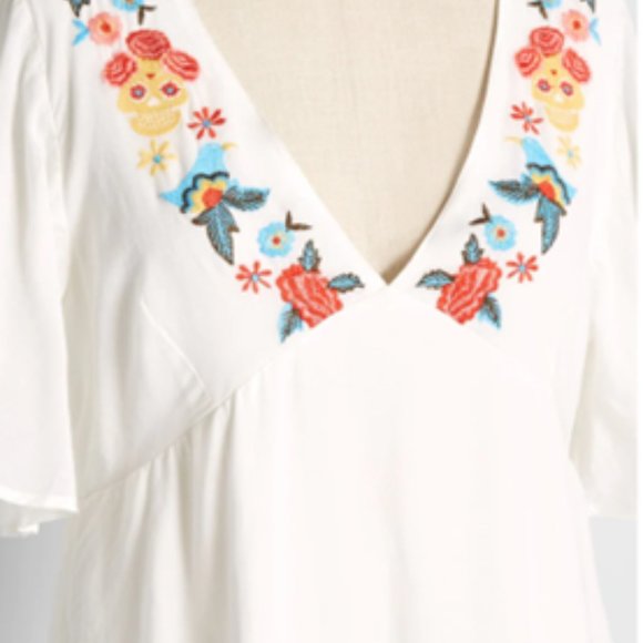 Modcloth Embroidered Skull Dress - Picture 1 of 7